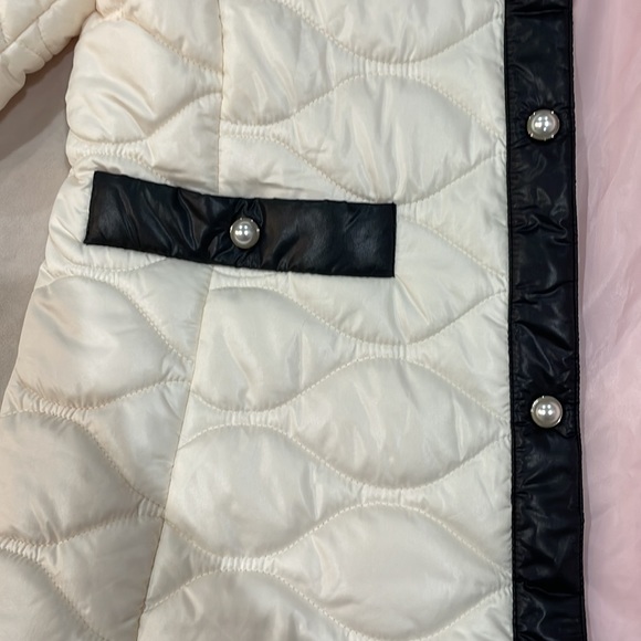 NWT Kate Spade Quilted Jacket with Pearl Snap Buttons, Cream, L - Picture 8 of 9